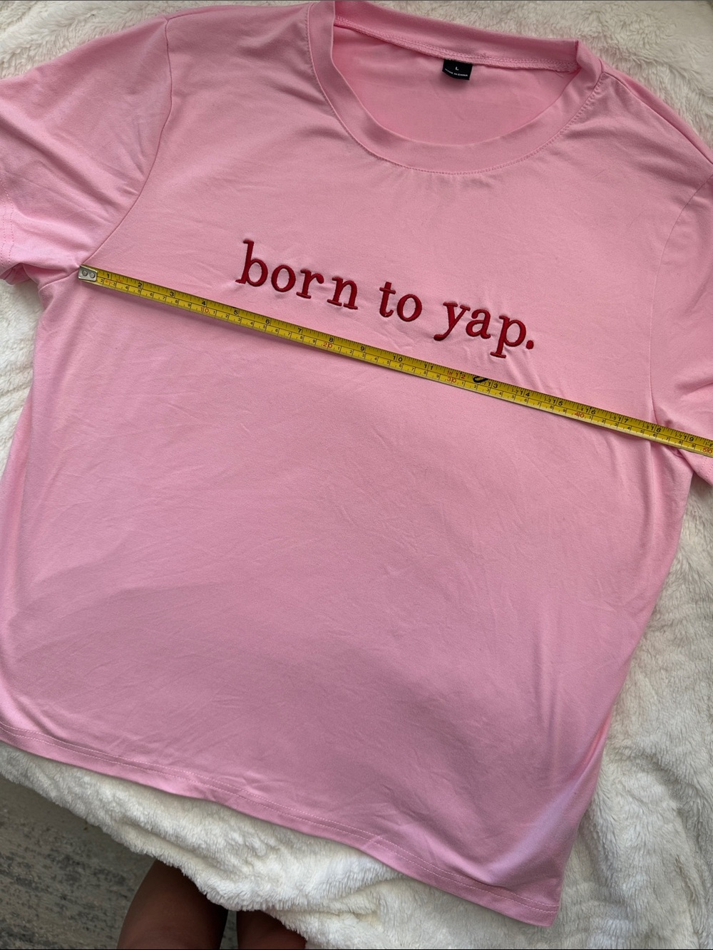 Pink "born to yap." Graphic Tee